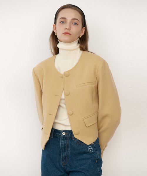 WOOL SINGLE JACKET YELLOW