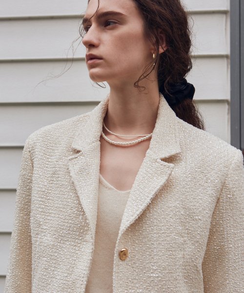 FORMAL TWEED JACKET_CREAM