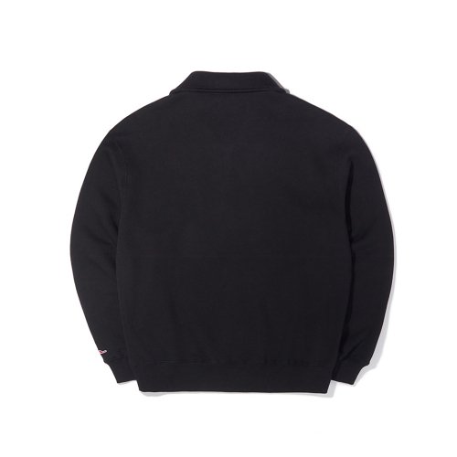 OS HALF ZIP UP CREW NECK SWEAT SHIRT BLACK