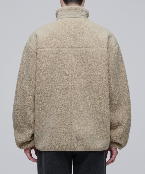 OVERSIZE SHERPA FLEECE JACKET [BEIGE]