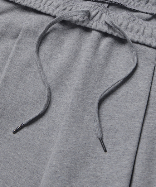 DOUBLE KNIT TWO TUCK WIDE LOUNGE SWEAT PANTS [MEDIUM GREY]