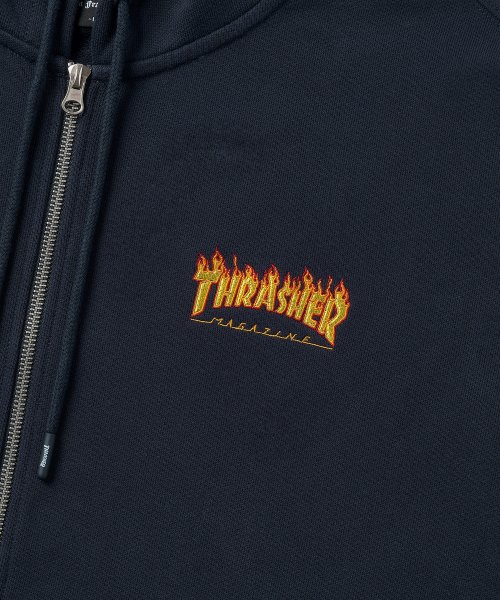 Худи на молнии с лого Flame Navy
