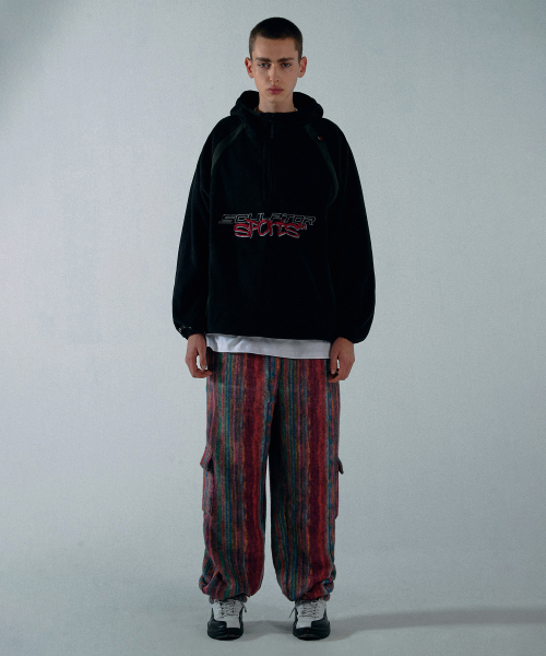 POLARTEC® Color Block Anorak Pullover Black
