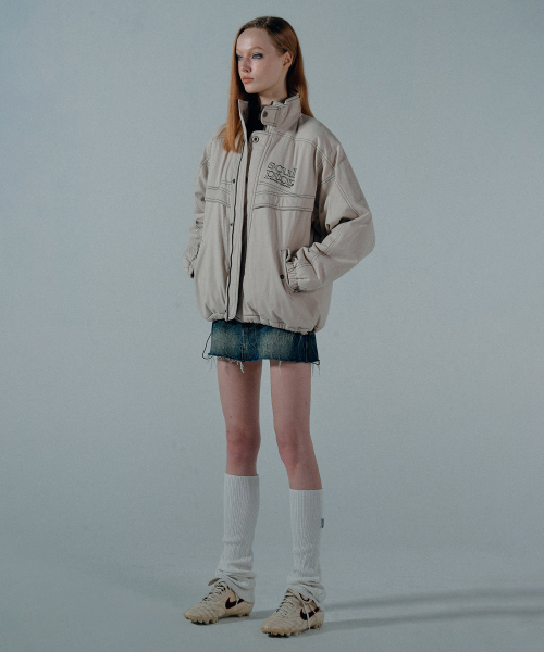 MUSINSA | SCULPTOR Contrast Stitch Work Jacket Cream