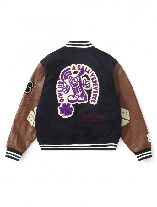 MUSINSA | YESEYESEE Mobile Varsity Jacket Navy