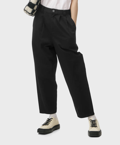 Брюки твил relaxed tapered Black