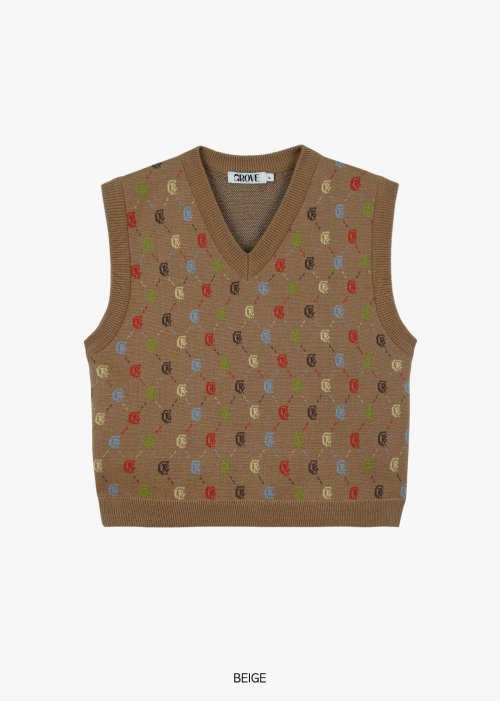 MUSINSA | GROVE Neko knit vest (3 colors)