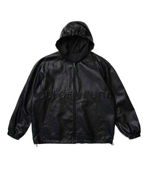 OOT Leather Zip-Up Hoodie