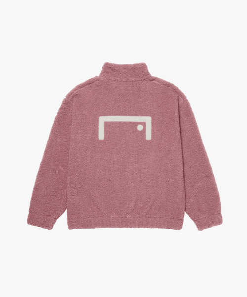 SIGNATURE SHERPA FLEECE HALF ZIP-UP-PINK