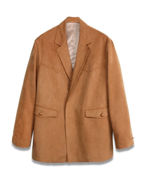 Suede Western Blazer in Camel