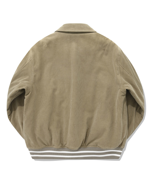Вельветовый бомбер Preppy Varsity Beige