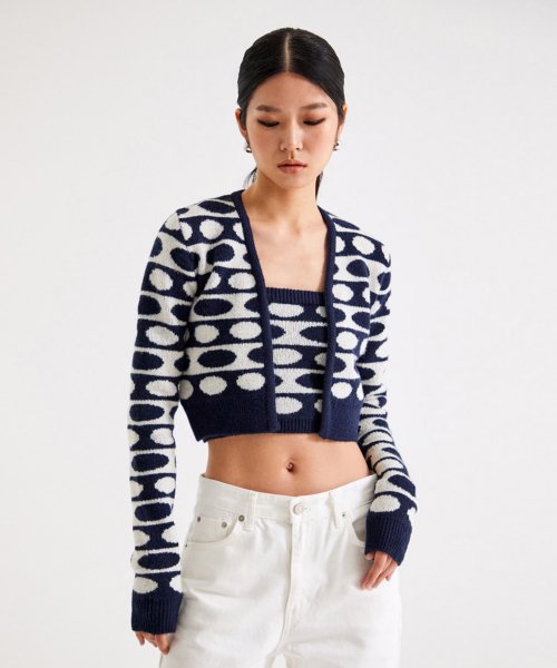SIGNATURE COLOR BLOCK ARTWORK CARDIGAN_T226OT803