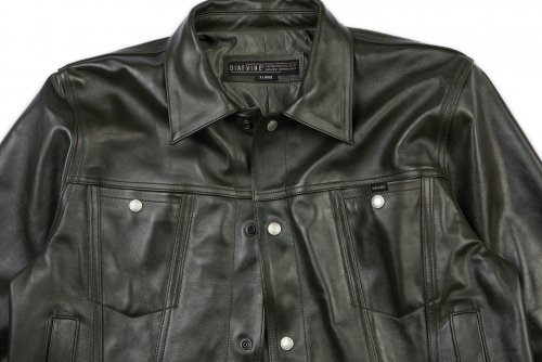 DV.LOT 669 Calf skin Trucker -Dark Khaki-