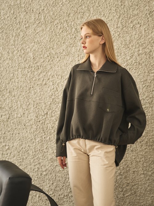 Рубашка на полумолнии (Khaki Herringbone)