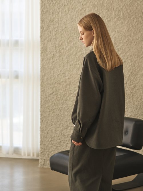 Рубашка на полумолнии (Khaki Herringbone)