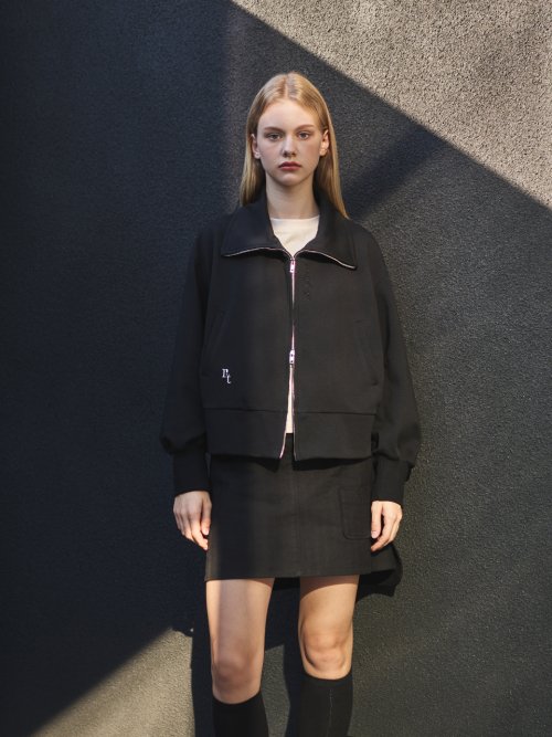 Буклированный пуховик с высоким горлом (Black)