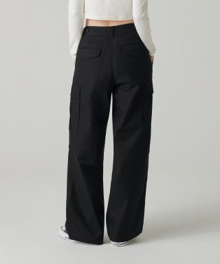 MUSINSA STANDARD WOMAN ウィメンズ ワイド カーゴパンツ [ブラック] | MUJIスタンダードウィメンズ 画像 5