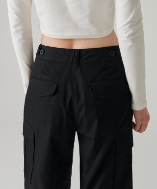 MUSINSA STANDARD WOMAN ウィメンズ ワイド カーゴパンツ [ブラック] | MUJIスタンダードウィメンズ 画像 9