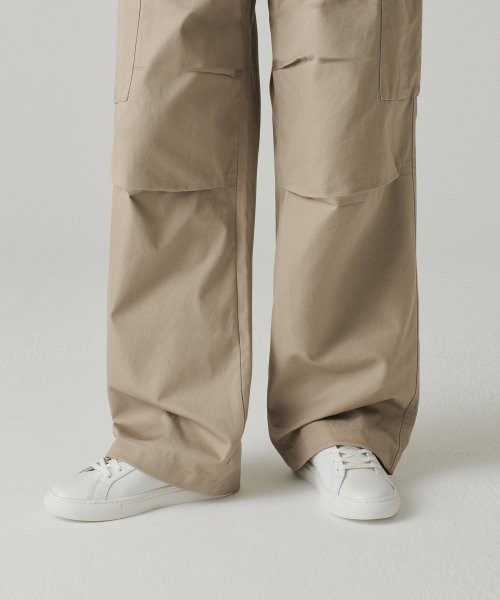 Women's Wide Cargo Pants [Beige] thumbnail 10