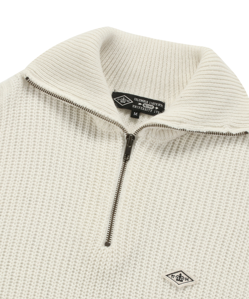 Свитер 1754 CROWN OVERFIT HALF ZIP-UP Cream