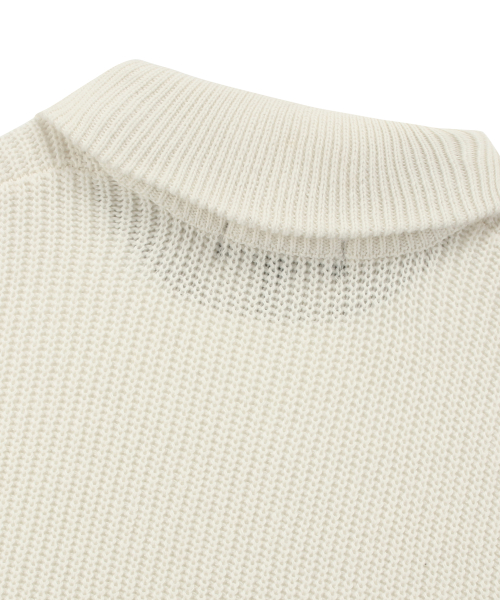 Свитер 1754 CROWN OVERFIT HALF ZIP-UP Cream