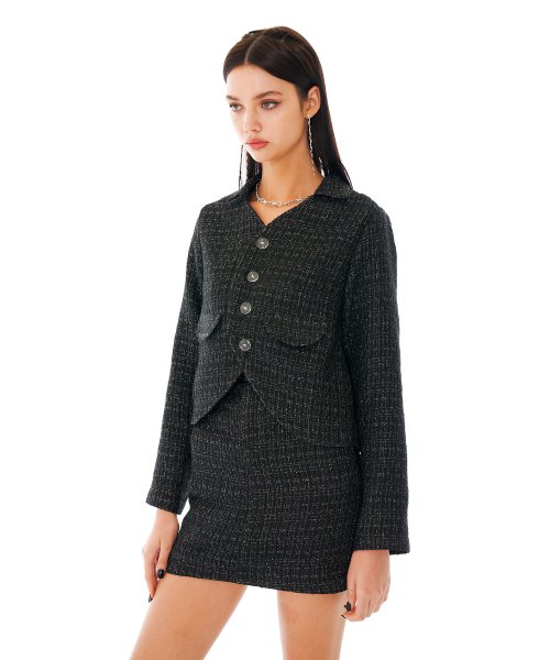 Твидовый жакет Tulip [Black]