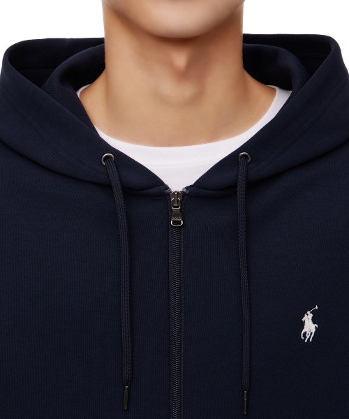 POLO RALPH LAUREN ポロ・ラルフ・ローレン ダブルニットフルジッパーフーディ - ネイビー 画像 9