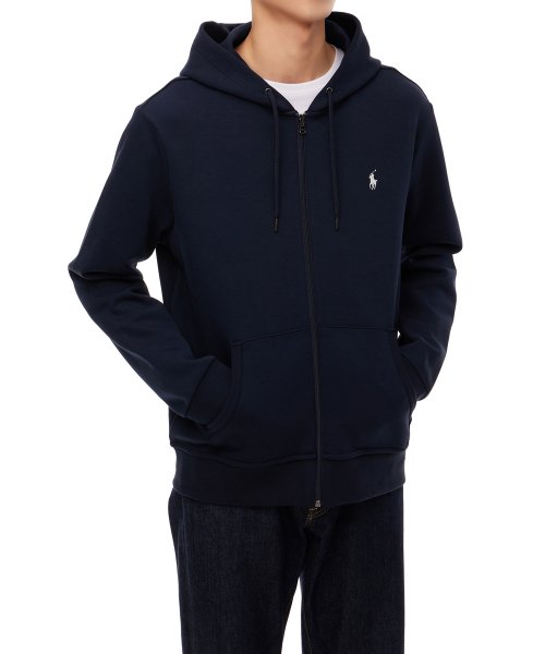 POLO RALPH LAUREN ポロ・ラルフ・ローレン ダブルニットフルジッパーフーディ - ネイビー 画像 5