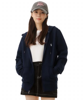 POLO RALPH LAUREN ポロ・ラルフ・ローレン ダブルニットフルジッパーフーディ - ネイビー 画像 3