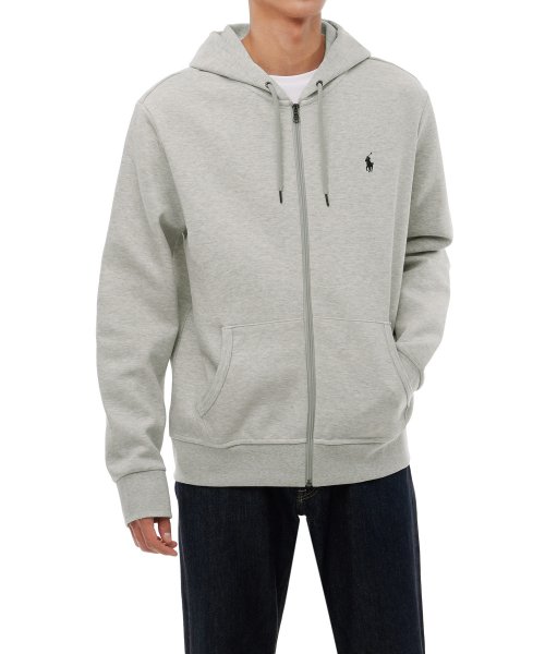 POLO RALPH LAUREN ポロ・ラルフ・ローレン ダブルニットフルジッパーフーディ - グレー 画像 5