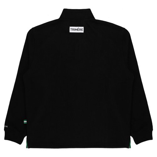 Простая круглая вышивка полузип UNISEX BLACK