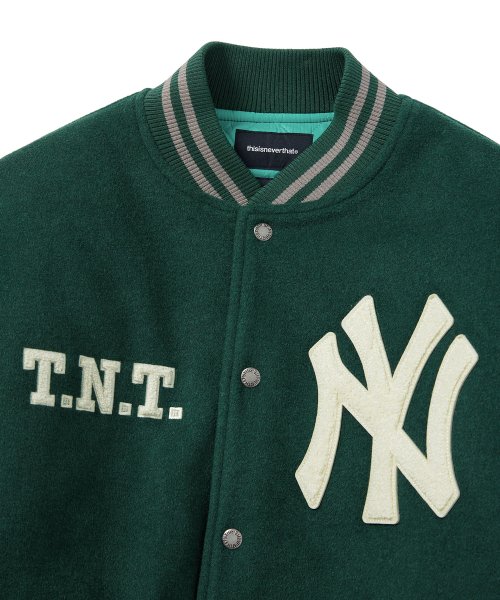 MUSINSA | thisisneverthat® AP MLB X TNT VARSITY JK NEYYAN Dark Green