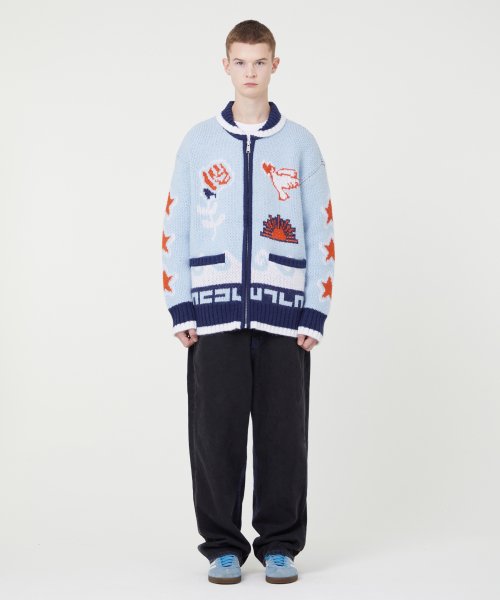 LMC Zip-up Cowichan Knit Sweater - 0lm22fcd103crc - Sneakersnstuff (SNS)