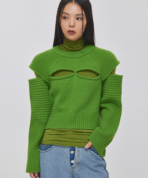 CUTOUT FISHER OVERSIZED KNIT TOP_T226TP110