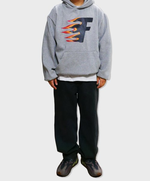 oversized fire hoodie (grey)
