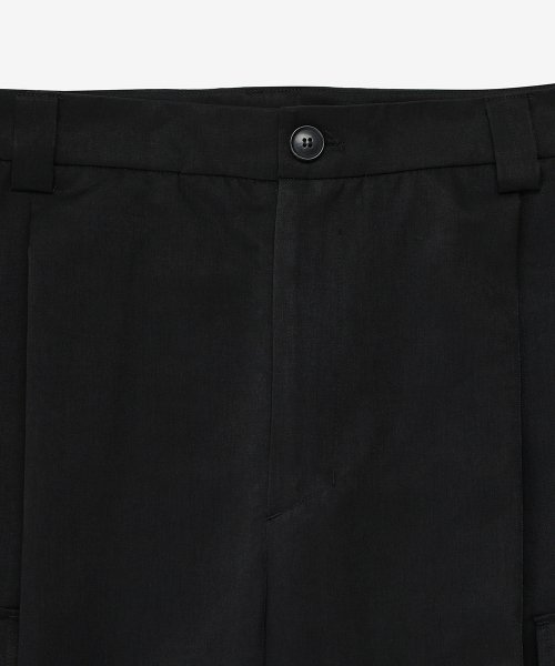 Плиссированные брюки из хлопка с карманами (Black)