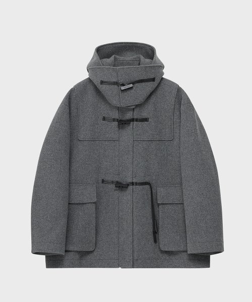 Свободный дафлкот с капюшоном (Grey)