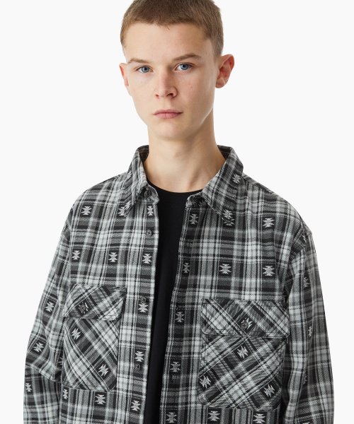 MUSINSA | thisisneverthat® African Check Shirt Black