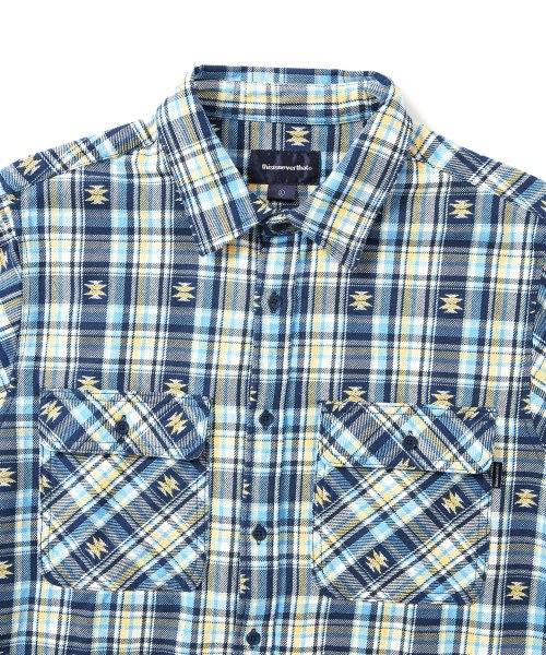 MUSINSA | thisisneverthat® African Check Shirt Blue