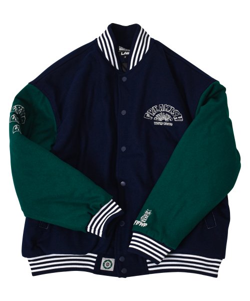 WEIRD PICNIC VARSITY JACKET (NAVY)