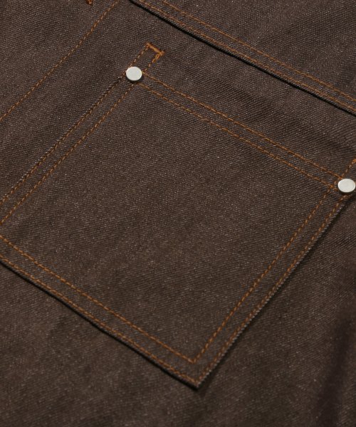 Washed стич деним жакет (BROWN)