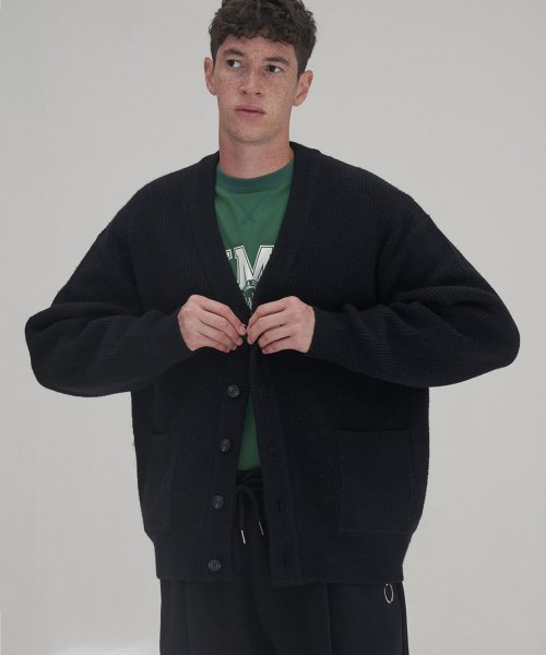 bulky woolcardigan_BLACK
