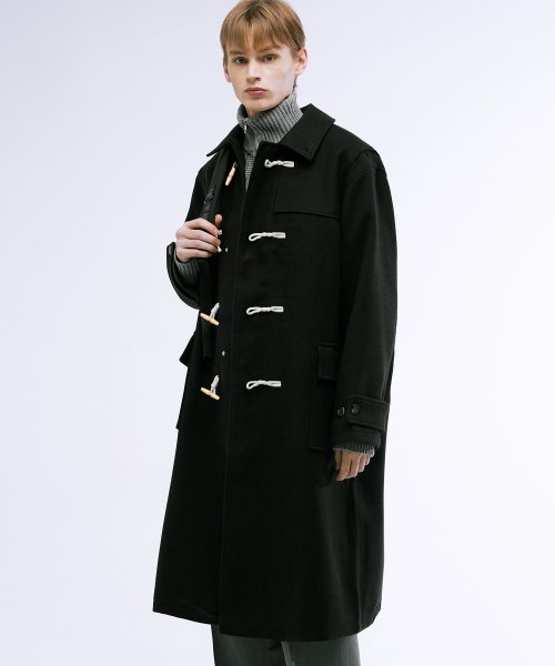 Длинное дафлкот-пальто балмакаан унисекс (Black)