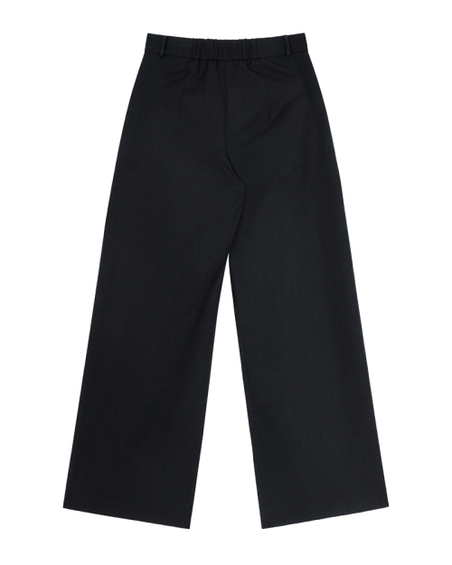 Брюки DENZEL с поясом и защипами high waist wide Black DENZEL11BK
