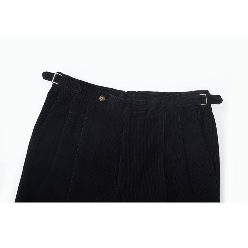 Вельветовые гибридные брюки с двумя складками Black