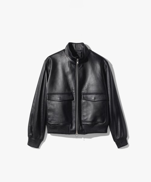 Lamb Leather High Neck Блюзон чёрный