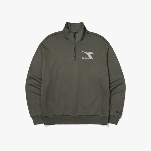 Свитшот на молнии пигментного окрашивания KHAKI