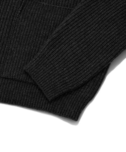 MUSINSA | SAINTPAIN SP Wool 2WAY Zip-Up Knit Sweater Jacket - Black