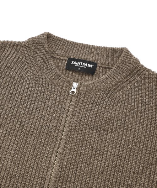 Шерстяной зип-ап кардиган 2WAY SP - Brown