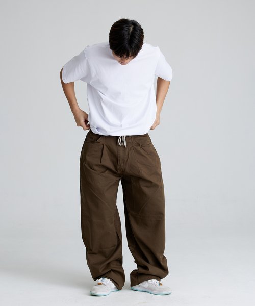 MUSINSA | BSRABBIT Mid90 Baggy Cotton Pants Dark Khaki